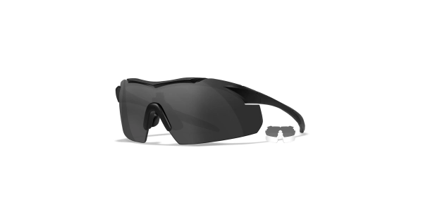Wiley X WX Vapor 2.5 Balistik Gözlük, Şeffaf/Gri Lens (Siyah)