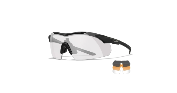 Wiley X WX Vapor Comm 2.5 Balistik Gözlük, Şeffaf/Gri/Turuncu Lens