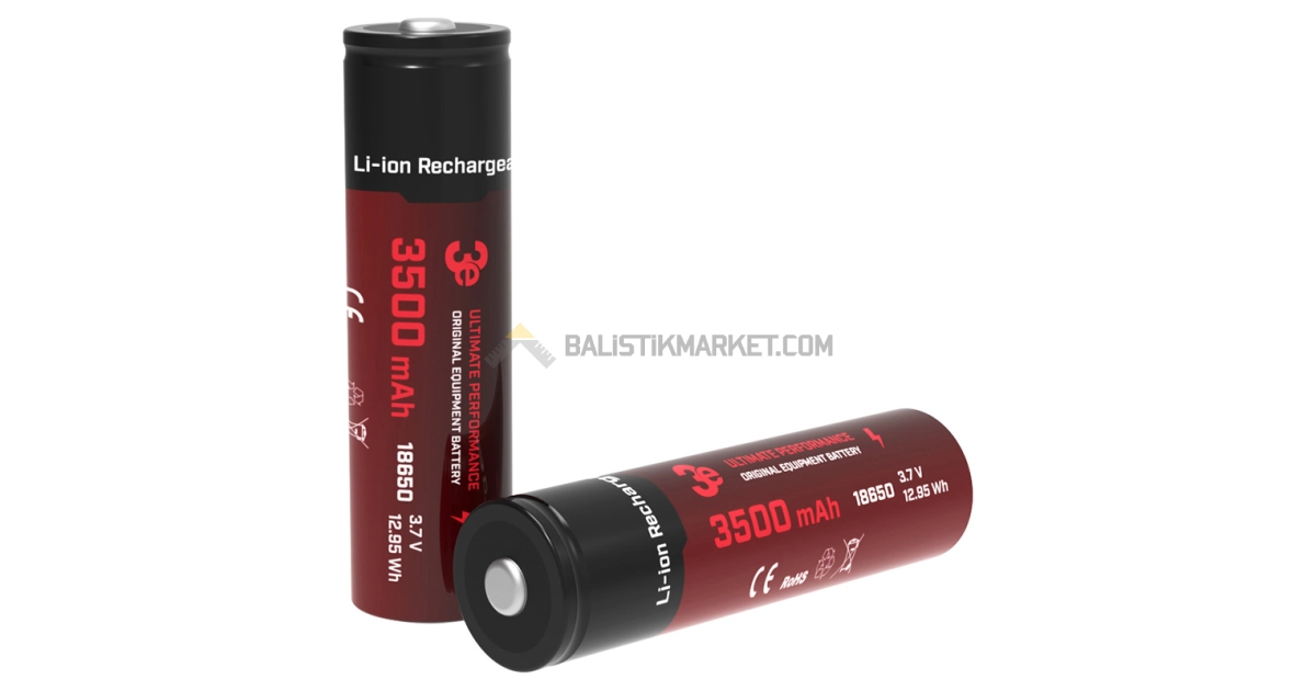 3E 18650 3500mAh Şarj Edilebilir Li-ion Pil (12 Adet)