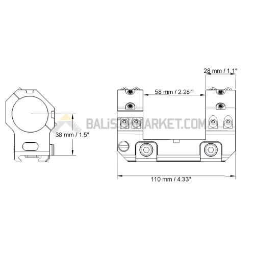 3E KESKİN Mount 34mm 0 MOA Tek Parça Tüfek Dürbün Ayağı