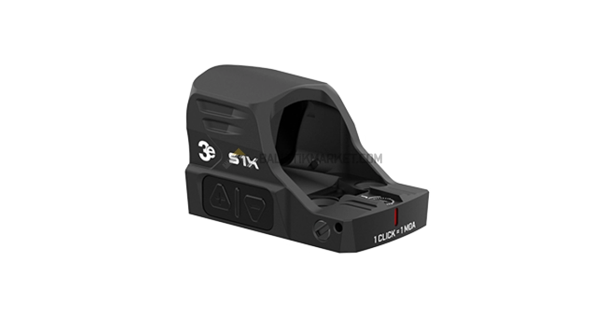 3E S1X Multi-Reticle Refleks Nişangah Red Dot (2 MOA & 32 MOA Circle, Siyah)
