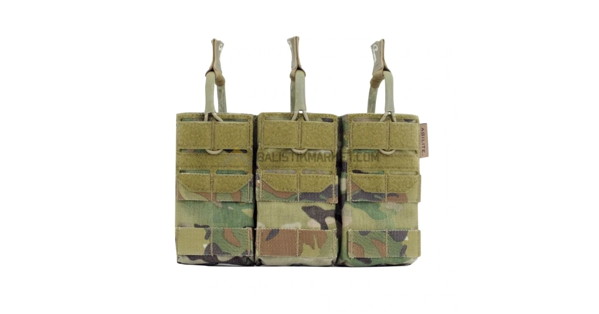 Agilite Gear AG3 5.56 Triple Şarjör Cebi (Multicam)