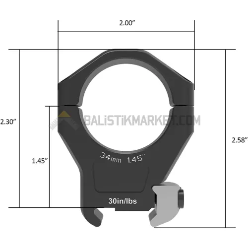 Arken Optics Halo Ti 34mm Tüfek Dürbün Ayağı (High)