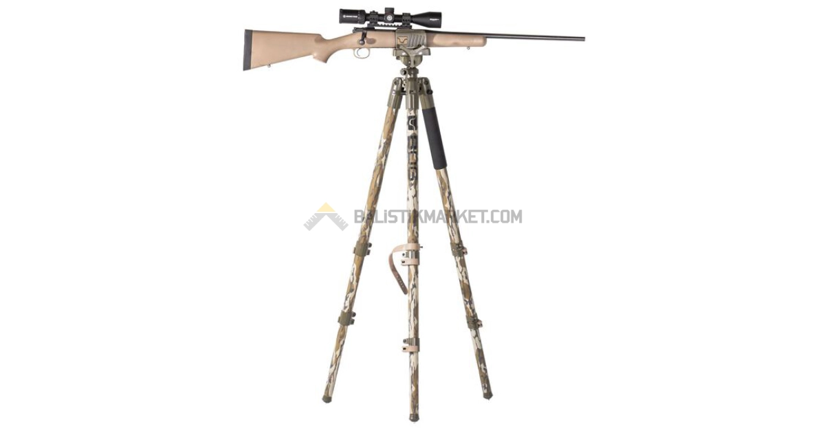 BOG DeathGrip Kamuflaj Alüminyum Tüfek Tripodu (Mossy Oak Bottomland)