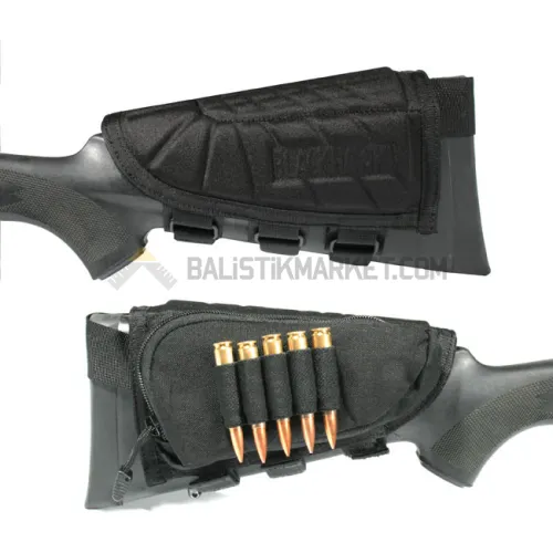 Blackhawk Urban Warfare IVS Yivli Tüfek Yanak Destekli Dipçik Fişekliği, 5 Kapasiteli (Siyah)