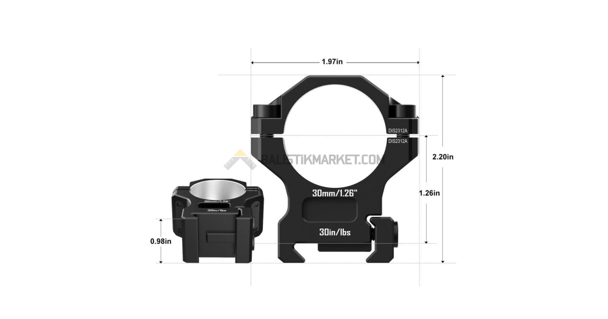 Discoveryopt 7075 Aluminum 30mm Tüfek Dürbün Ayağı (Medium)