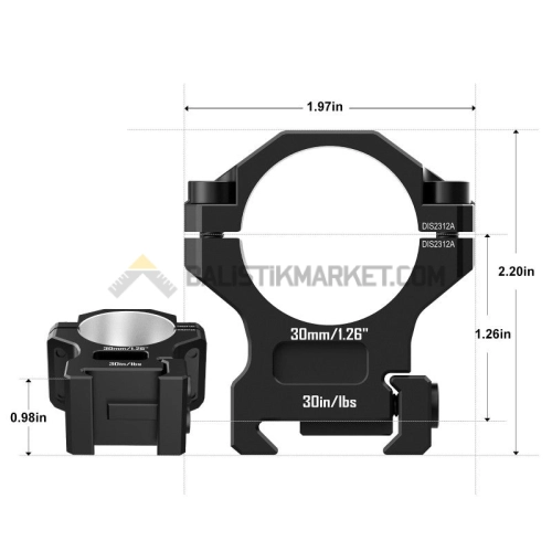 Discoveryopt 7075 Aluminum 30mm Tüfek Dürbün Ayağı (Medium)