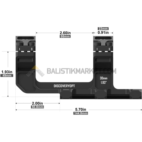Discoveryopt Cantilever 30mm Tek Parça Tüfek Dürbün Ayağı