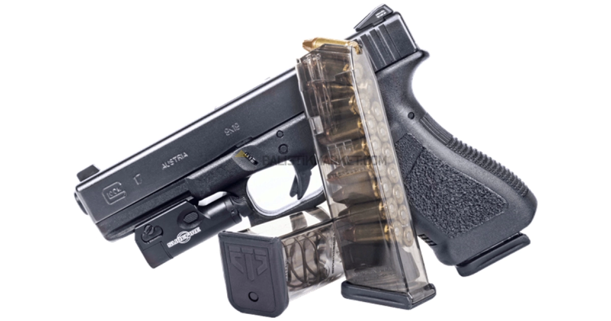 ETS Glock 17/19X/34, 17 Kapasiteli Şeffaf Şarjör