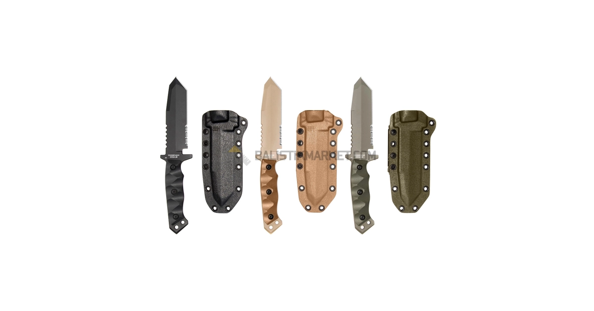 Halfbreed Blades MIK-02 Gen 2 Medium Infantry Serrated Tanto Sabit Bıçak (Siyah)