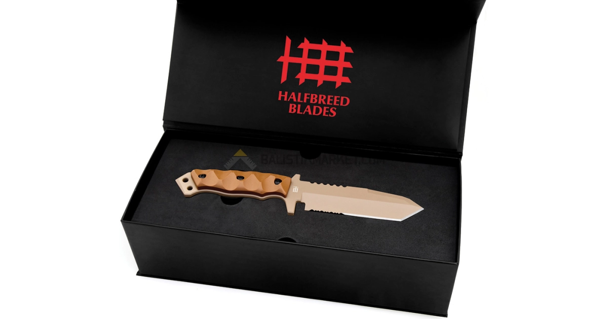 Halfbreed Blades MIK-02 Gen 2 Medium Infantry Serrated Tanto Sabit Bıçak (Dark Earth)