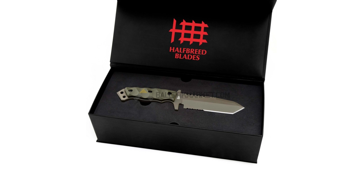 Halfbreed Blades MIK-02 Gen 2 Medium Infantry Serrated Tanto Sabit Bıçak (Ranger Green)