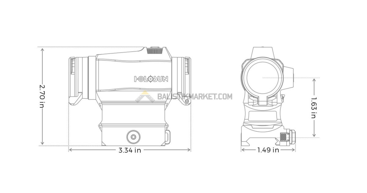 Holosun HS515CM Solar Multi-Reticle Red Dot (2 MOA & 65 MOA Circle)