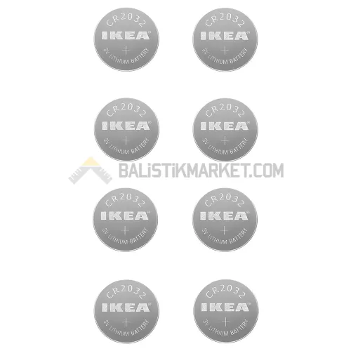 IKEA PLATTBOJ CR2032 3V Lityum Pil, (8 Adet)