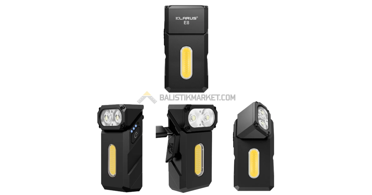 Klarus E8 Triple-Light 1000 Lümen El Feneri (Siyah)