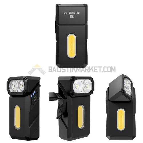 Klarus Triple-Light E8 1000 Lümen El Feneri (Siyah)