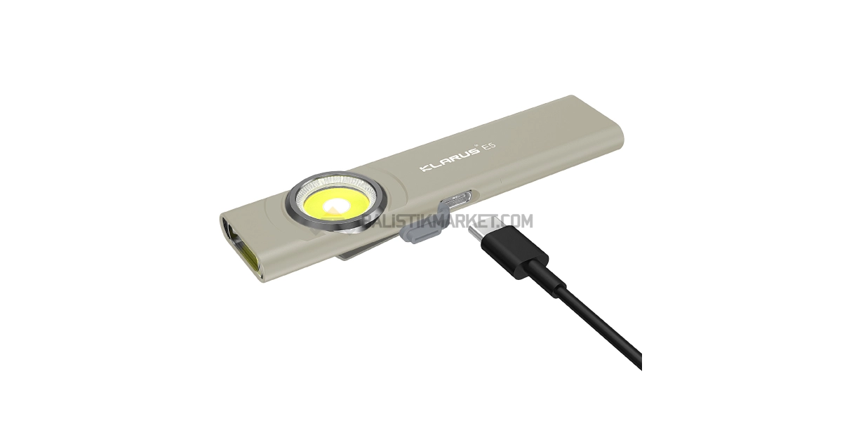 Klarus E5 Plus Ultra Slim Triple-Lights 650 Lümen El Feneri (Gri)