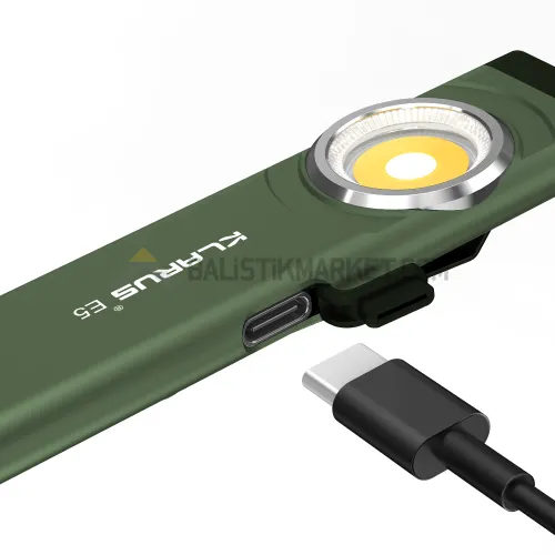 Klarus E5 Plus Ultra Slim Triple-Lights 650 Lümen El Feneri (Yeşil)