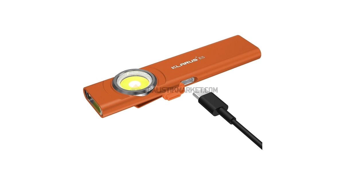 Klarus E5 Plus Ultra Slim Triple-Lights 650 Lümen El Feneri (Turuncu)