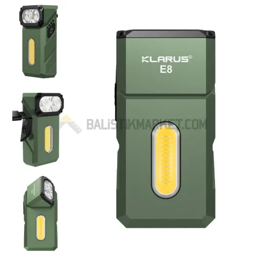 Klarus Triple-Light E8 1000 Lümen El Feneri (Yeşil)