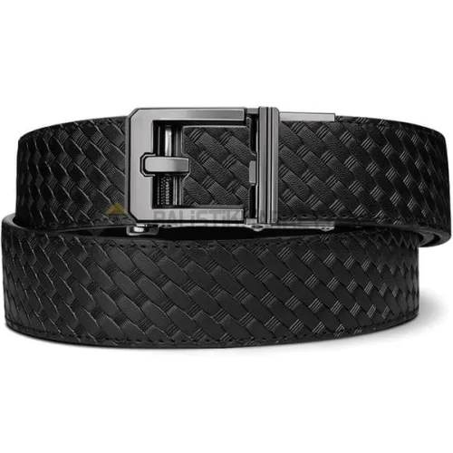 Kore 1.5" Deri X3 Hasır Silah Kemeri (Siyah)