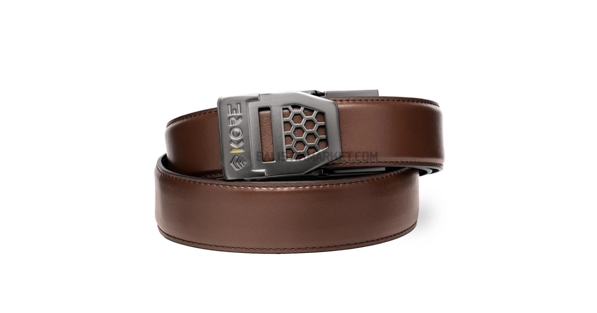 Kore 1.5'' Deri X6 Gunmetal Silah Kemeri (Kahverengi)