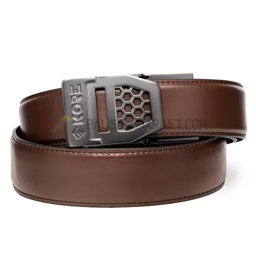 Kore 1.5'' Deri X6 Gunmetal Silah Kemeri (Kahverengi)