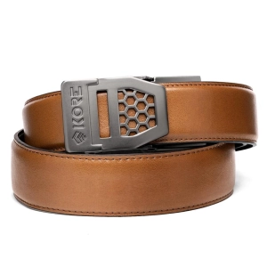 Kore 1.5'' Deri X6 Gunmetal Silah Kemeri (Açık Kahverengi)