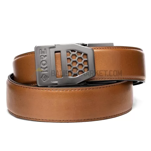 Kore 1.5'' Deri X6 XL Gunmetal Silah Kemeri (Açık Kahverengi)