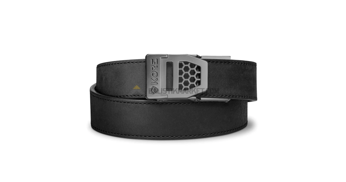 Kore 1.5'' Bufalo Derisi X6 Gunmetal Silah Kemeri (Siyah)