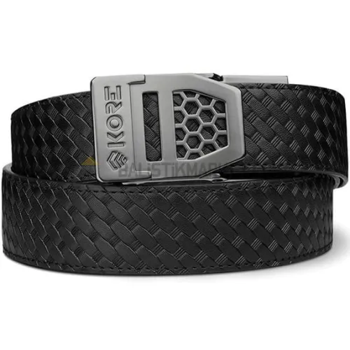Kore 1.5" Deri X6G Hasır Silah Kemeri (Siyah)