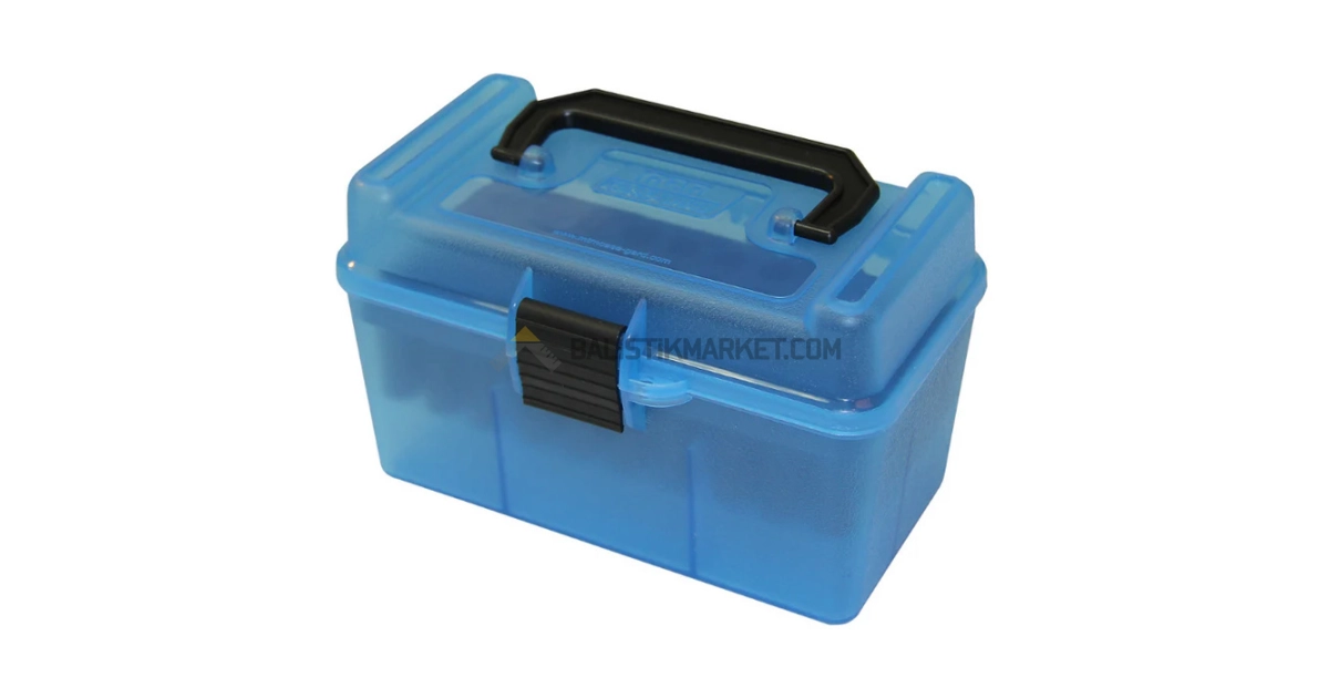 MTM Case-Gard H-50 RM Deluxe, 50 Kapasiteli Fişek Kutusu (Saydam Mavi)