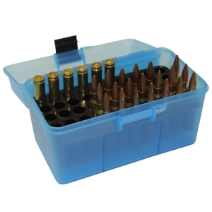 MTM Case-Gard H-50 RM Deluxe, 50 Kapasiteli Fişek Kutusu (Saydam Mavi)