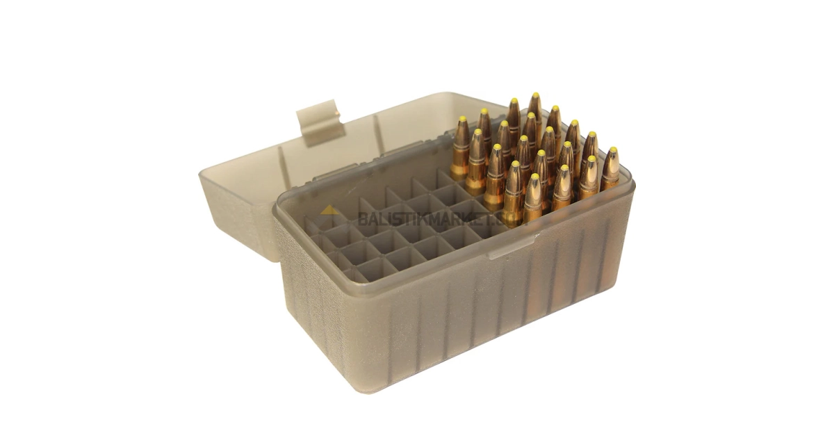 MTM Case-Gard R-50 RL, 50 Kapasiteli Fişek Kutusu (Clear Smoke)