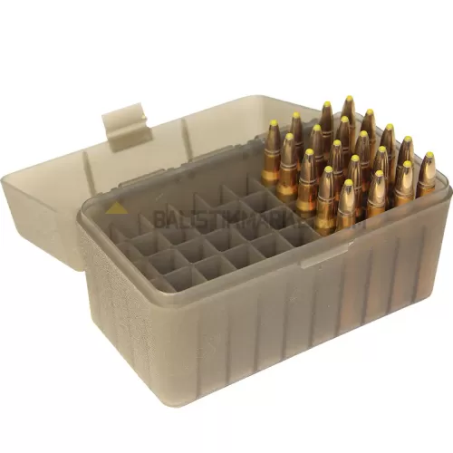 MTM Case-Gard R-50 RL, 50 Kapasiteli Fişek Kutusu (Clear Smoke) 