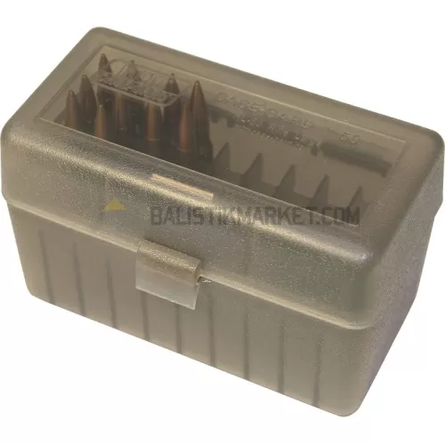 MTM Case-Gard R-50 RL, 50 Kapasiteli Fişek Kutusu (Clear Smoke) 