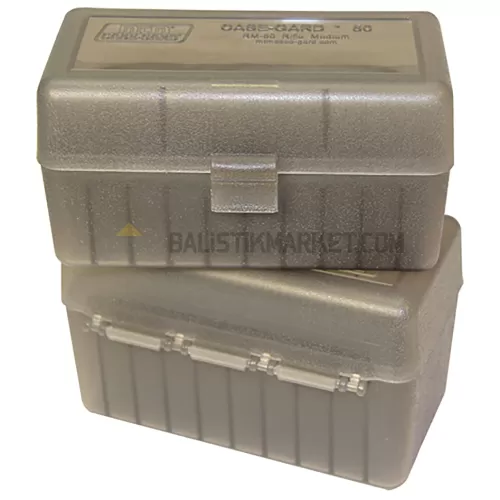 MTM Case-Gard R-50 RL, 50 Kapasiteli Fişek Kutusu (Clear Smoke) 