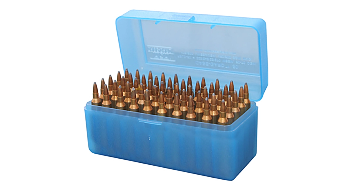 MTM Case-Gard R-50 RLLD, 50 Kapasiteli Fişek Kutusu (Saydam Mavi)