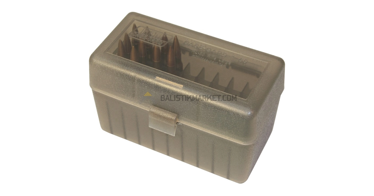 MTM Case-Gard R-50 RM, 50 Kapasiteli Fişek Kutusu (Clear Smoke)