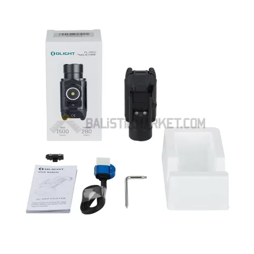 Olight PL-PRO Valkyrie Şarjlı 1500 Lümen Taktik Tabanca Feneri (Siyah)