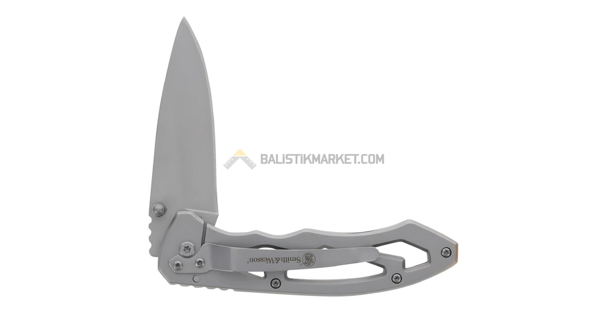 Smith & Wesson Drop Point Silver Skeletonized Çakı