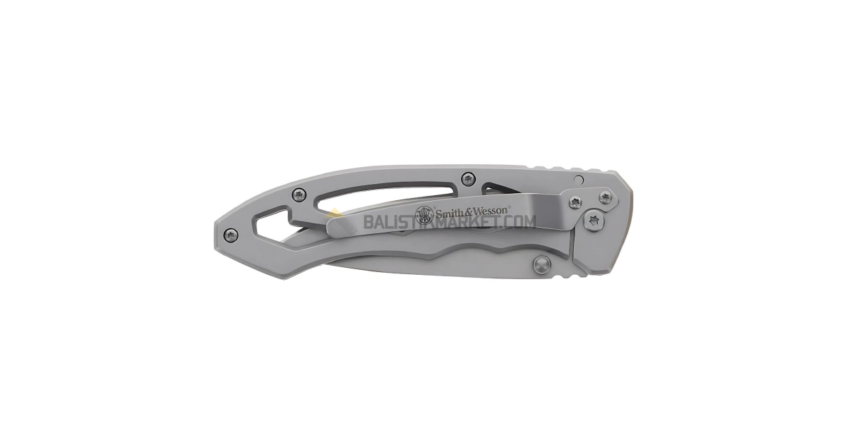 Smith & Wesson Drop Point Silver Skeletonized Çakı