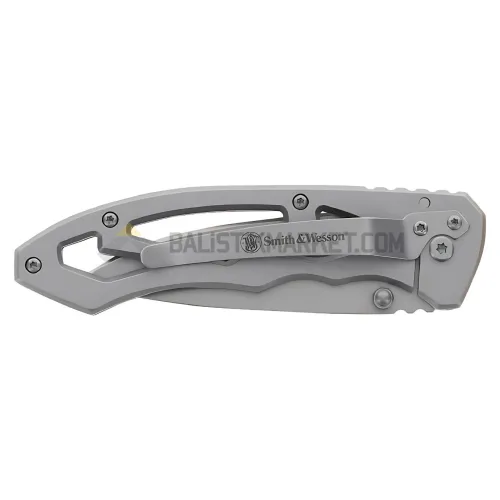 Smith & Wesson Drop Point Silver Skeletonized Çakı