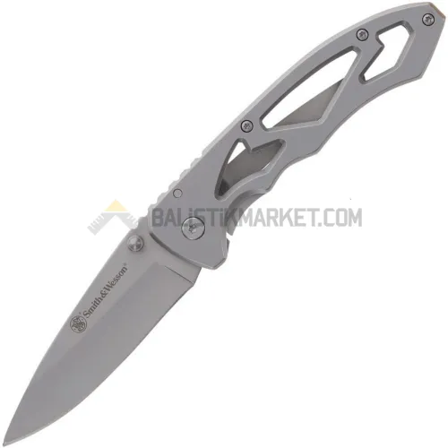 Smith & Wesson Drop Point Silver Skeletonized Çakı