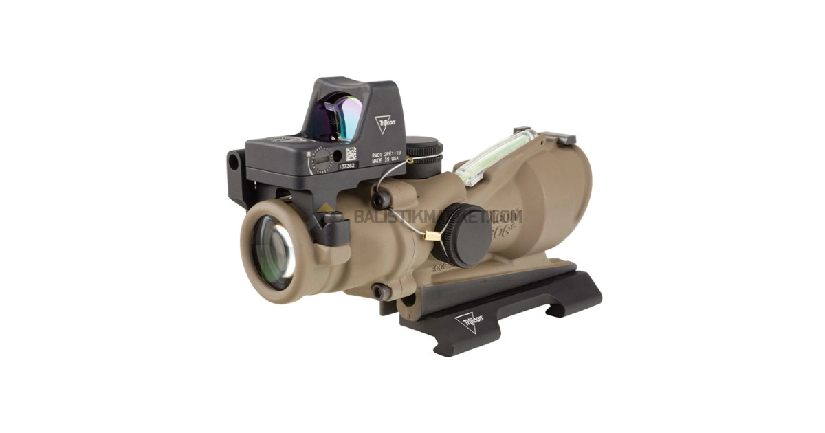 Trijicon ACOG 4x32 BAC ECOS & 3.25 MOA RMR Tüfek Dürbünü (FDE)