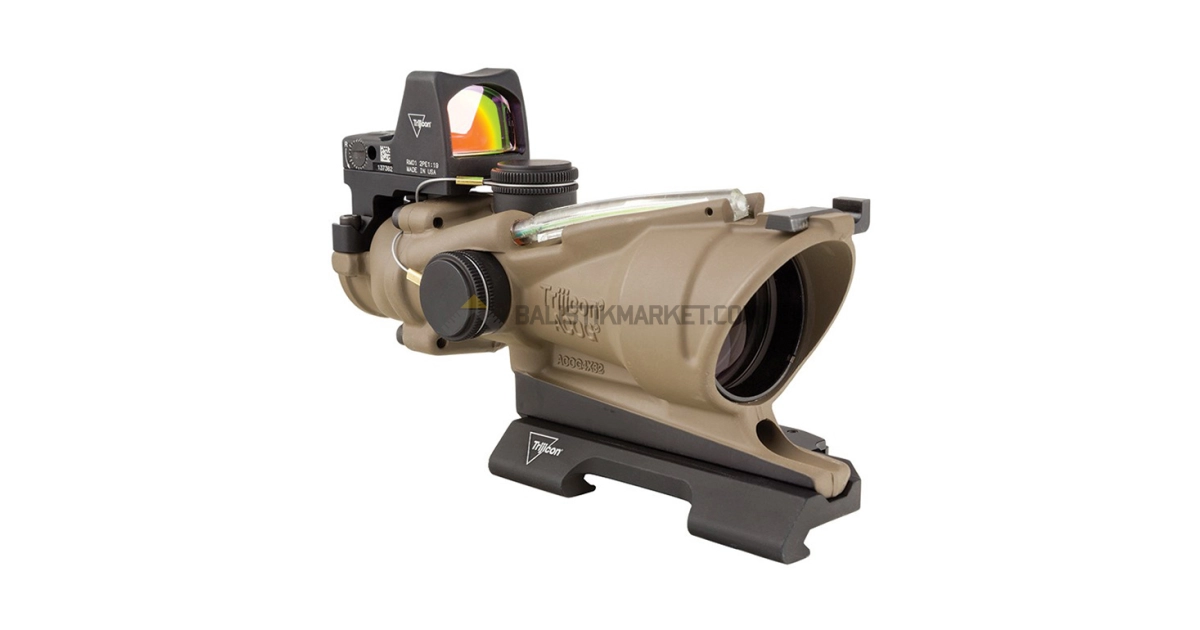 Trijicon ACOG 4x32 BAC ECOS & 3.25 MOA RMR Tüfek Dürbünü (FDE)