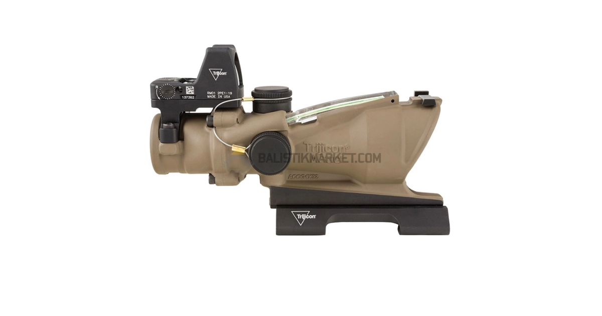 Trijicon ACOG 4x32 BAC ECOS & 3.25 MOA RMR Tüfek Dürbünü (FDE)