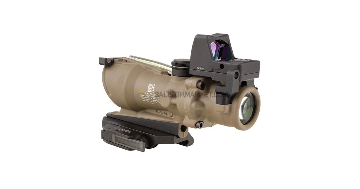 Trijicon ACOG 4x32 BAC ECOS & 3.25 MOA RMR Tüfek Dürbünü (FDE)