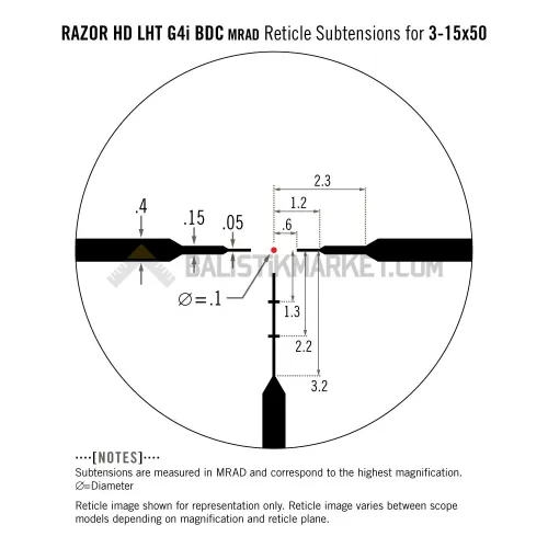 Vortex Razor HD LHT 3-15X50 G4i BDC (MRAD) Tüfek Dürbünü