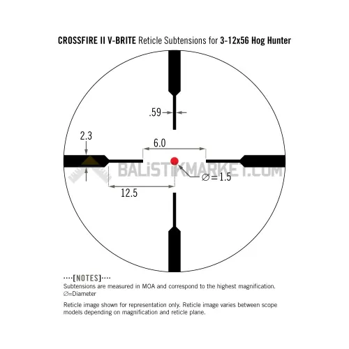 Vortex Crossfire II 3-12x56 SFP Hog Hunter (MOA) Tüfek Dürbünü